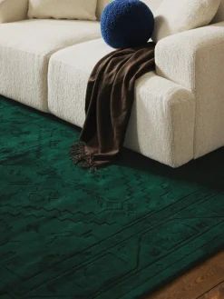 Rectangular|Alfombras Rectangulares>Westwing Collection Alfombra artesanal de viscosa Shaila Verde oscuro