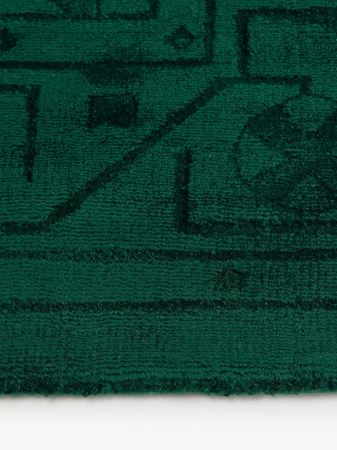 Rectangular|Alfombras Rectangulares>Westwing Collection Alfombra artesanal de viscosa Shaila Verde oscuro