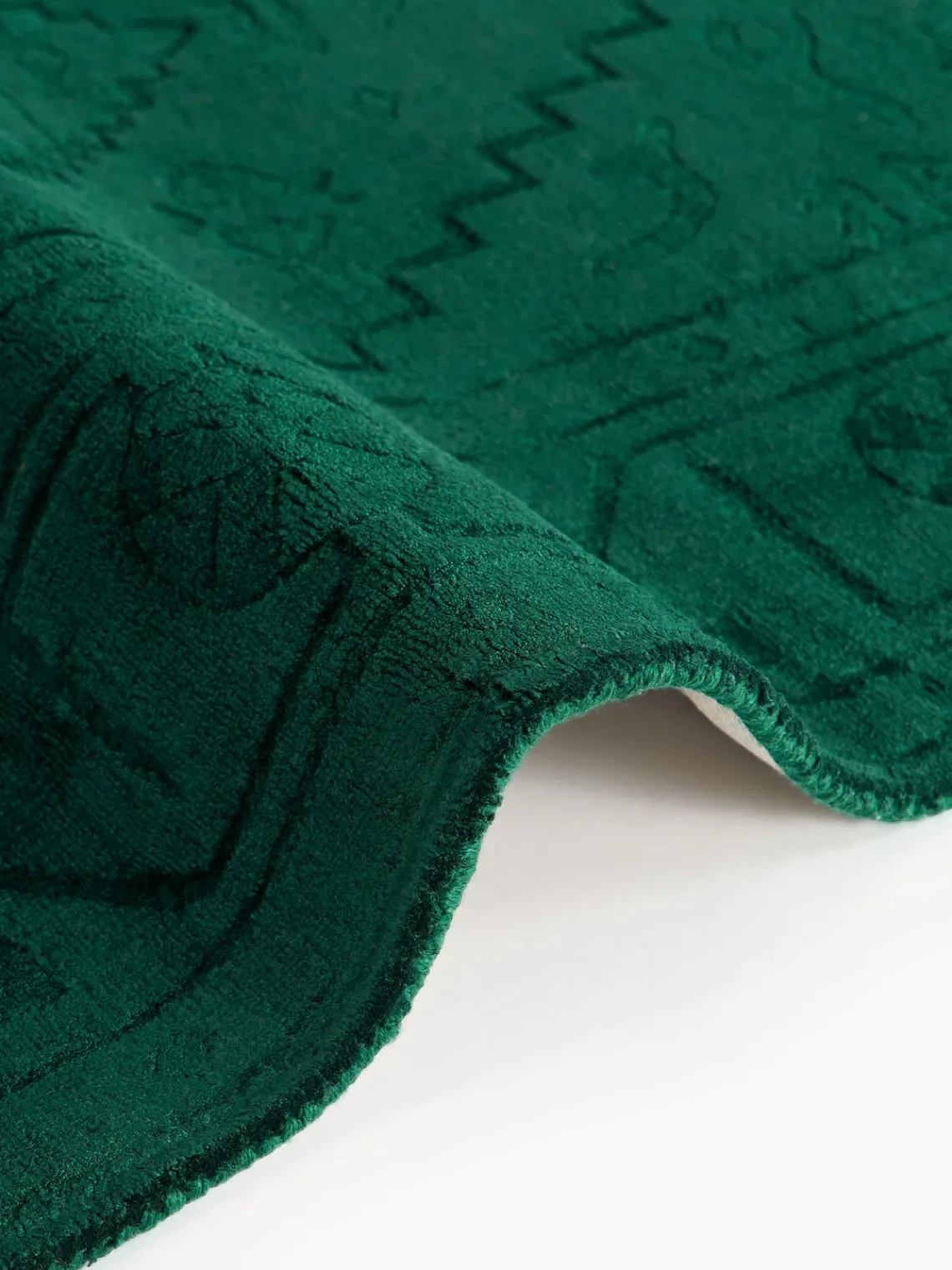 Rectangular|Alfombras Rectangulares>Westwing Collection Alfombra artesanal de viscosa Shaila Verde oscuro