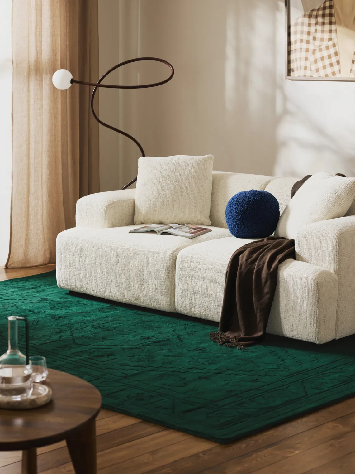 Rectangular|Alfombras Rectangulares>Westwing Collection Alfombra artesanal de viscosa Shaila Verde oscuro