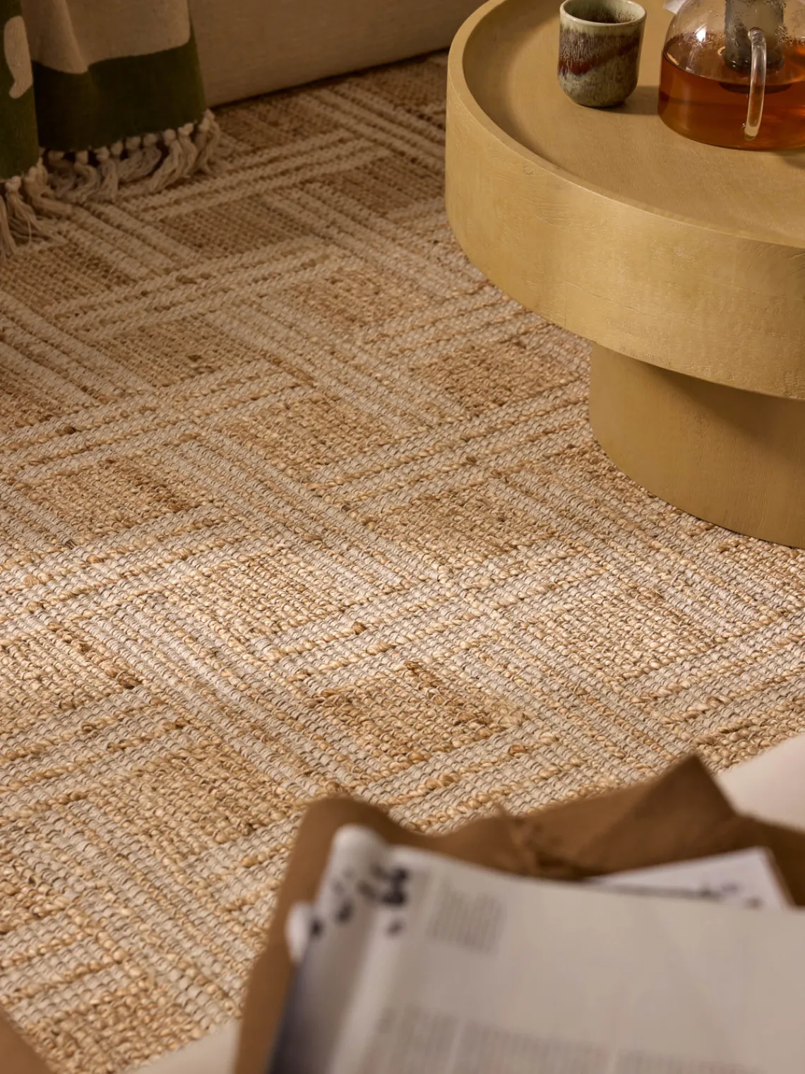 Rectangular|Alfombras Rectangulares>Westwing Collection Alfombra artesanal de yute con flecos Almir