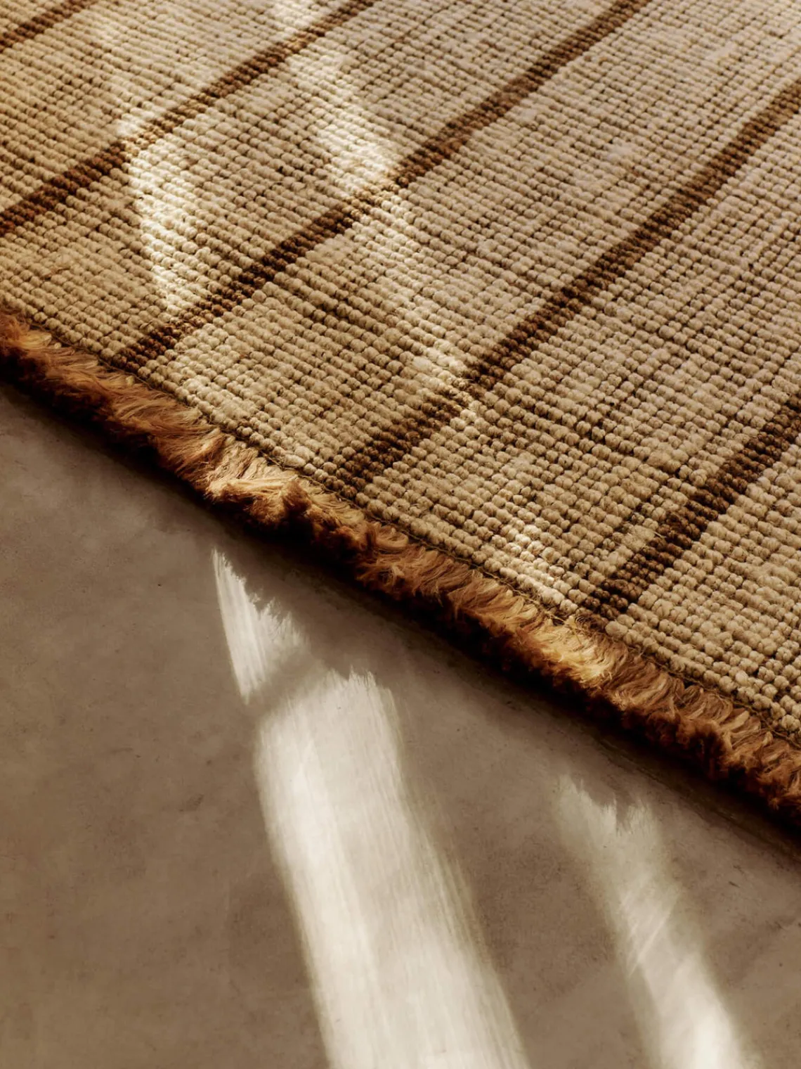 Rectangular|Alfombras Rectangulares>Ferm Living Alfombra artesanal de yute con flecos Athens