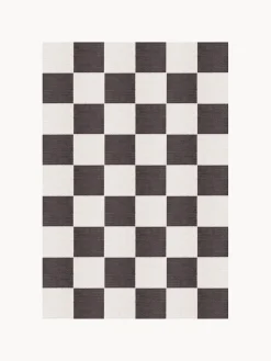 Clearance Alfombra artesanal de yute de pelo corto Chess Flatweave Rectangular|Alfombras Rectangulares