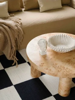 Clearance Alfombra artesanal de yute de pelo corto Chess Flatweave Rectangular|Alfombras Rectangulares