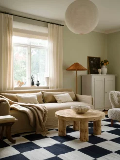 Clearance Alfombra artesanal de yute de pelo corto Chess Flatweave Rectangular|Alfombras Rectangulares