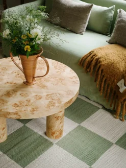 Online Alfombra artesanal de yute de pelo corto Chess Flatweave Rectangular|Alfombras Rectangulares