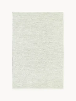 Alfombras De Exterior|Alfombras De Exterior>Westwing Collection Alfombra artesanal exterior con estampado de rombos vintage Rika Verde salvia, blanco Off White