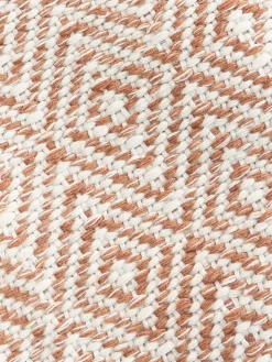 Alfombras De Exterior|Alfombras De Exterior></noscript>Westwing Collection Alfombra artesanal exterior con estampado de rombos vintage Rika Terracota, blanco Off White