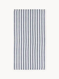 Alfombras De Exterior|Alfombras De Exterior>Westwing Collection Alfombra artesanal para interior y exterior Lyla Blanco, azul oscuro