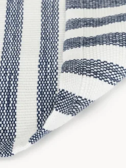 Alfombras De Exterior|Alfombras De Exterior></noscript>Westwing Collection Alfombra artesanal para interior y exterior Lyla Blanco, azul oscuro