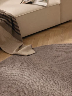 Redonda|Alfombras Rectangulares>Westwing Collection Alfombra artesanal redonda de lana Eleni Taupe