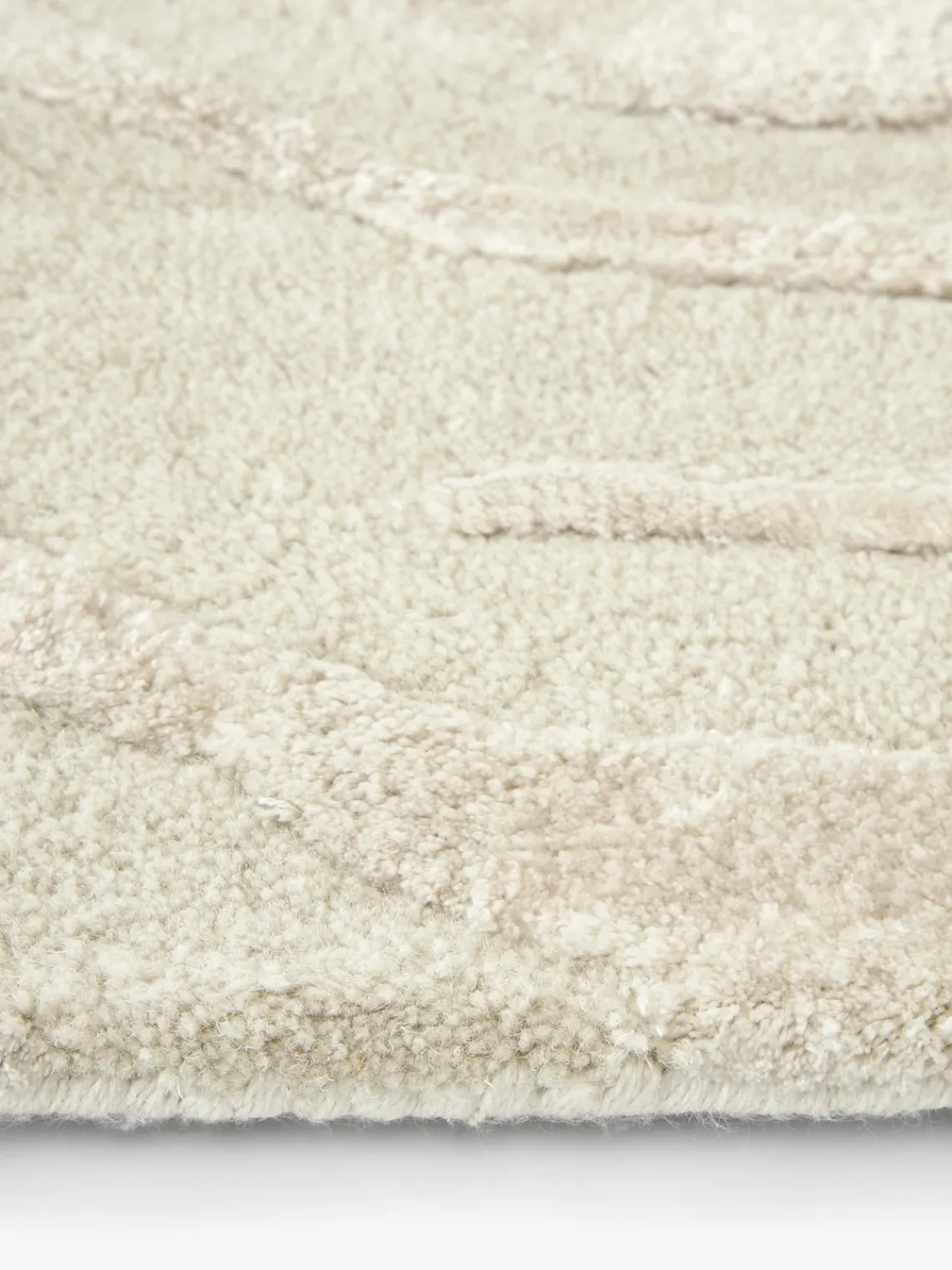 Rectangular|Alfombras Rectangulares>Westwing Collection Alfombra artesanal texturizada de pelo corto Winola Blanco Off White