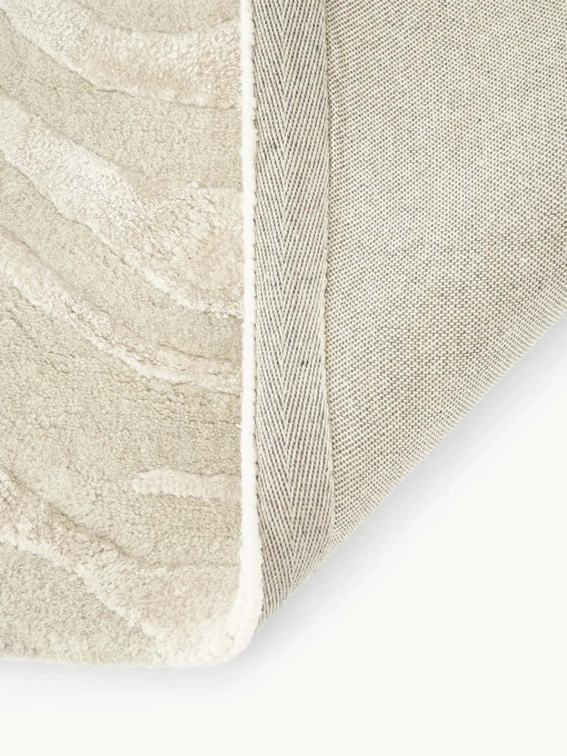 Rectangular|Alfombras Rectangulares>Westwing Collection Alfombra artesanal texturizada de pelo corto Winola Blanco Off White