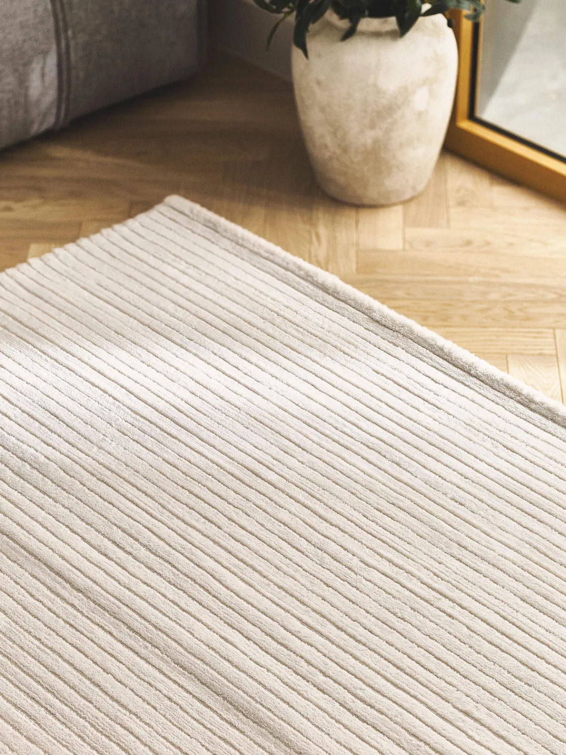 Rectangular|Alfombras Rectangulares>Westwing Collection Alfombra artesanal texturizada Wes Blanco crema