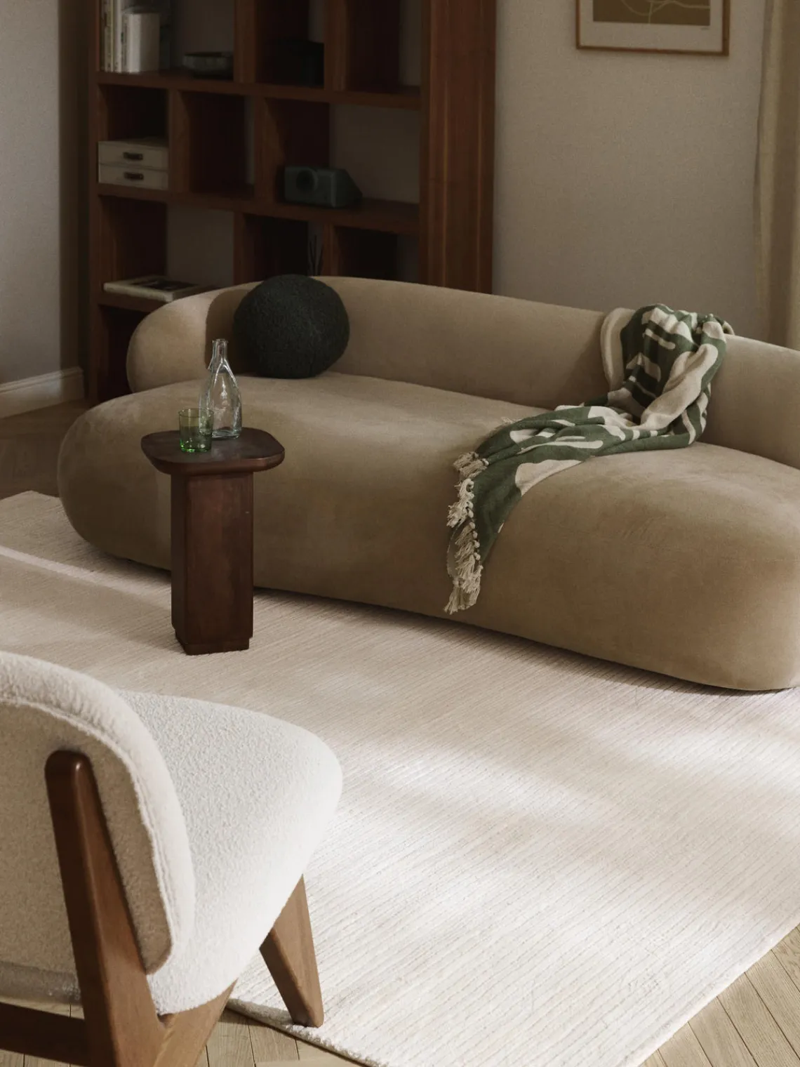 Rectangular|Alfombras Rectangulares>Westwing Collection Alfombra artesanal texturizada Wes Blanco crema