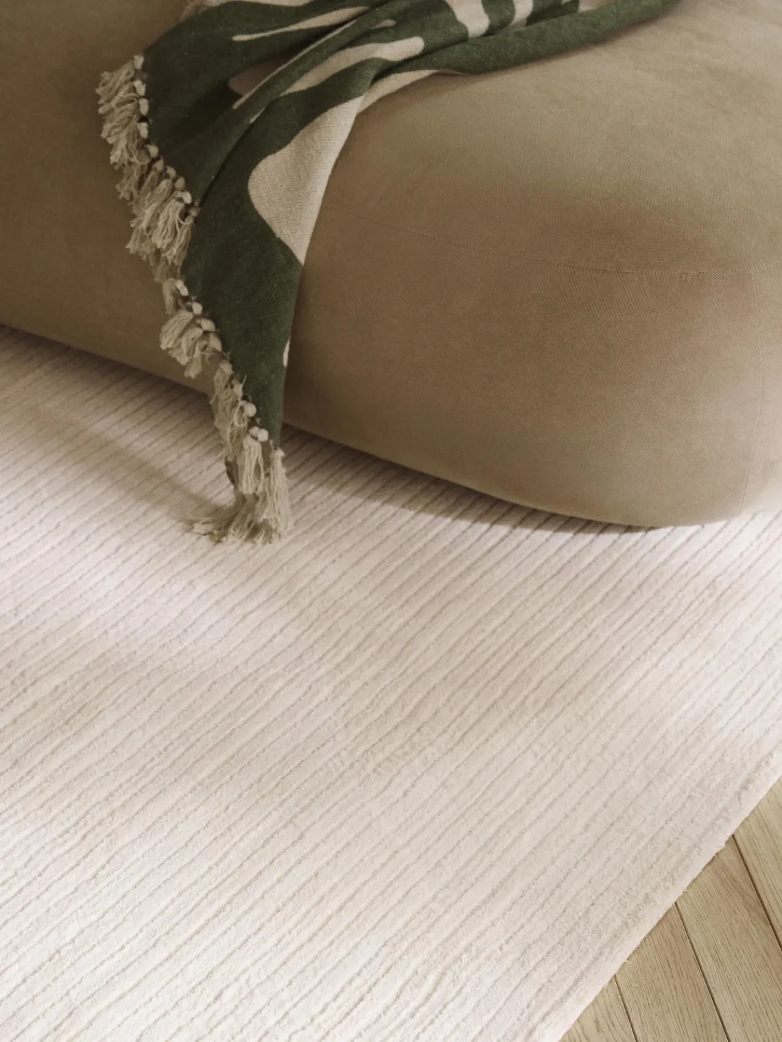 Rectangular|Alfombras Rectangulares>Westwing Collection Alfombra artesanal texturizada Wes Blanco crema