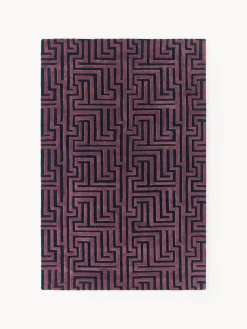 Rectangular|Alfombras Rectangulares>Westwing Collection Alfombra artesanal texturizada Monty Azul oscuro, lila