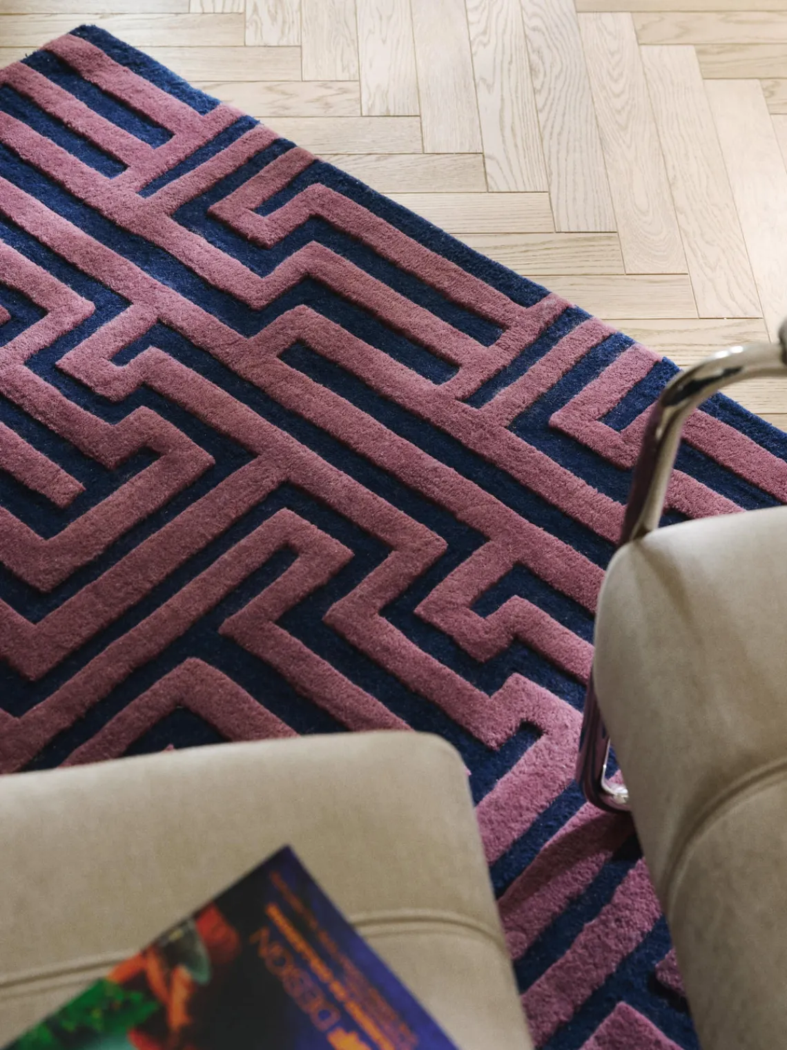 Rectangular|Alfombras Rectangulares>Westwing Collection Alfombra artesanal texturizada Monty Azul oscuro, lila