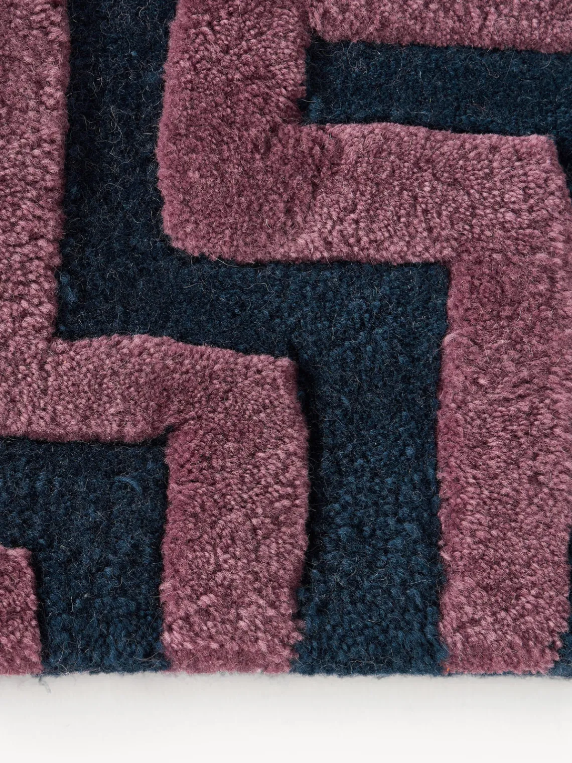 Rectangular|Alfombras Rectangulares>Westwing Collection Alfombra artesanal texturizada Monty Azul oscuro, lila