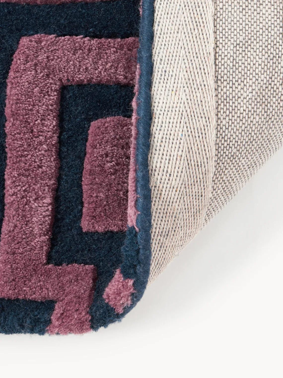 Rectangular|Alfombras Rectangulares>Westwing Collection Alfombra artesanal texturizada Monty Azul oscuro, lila