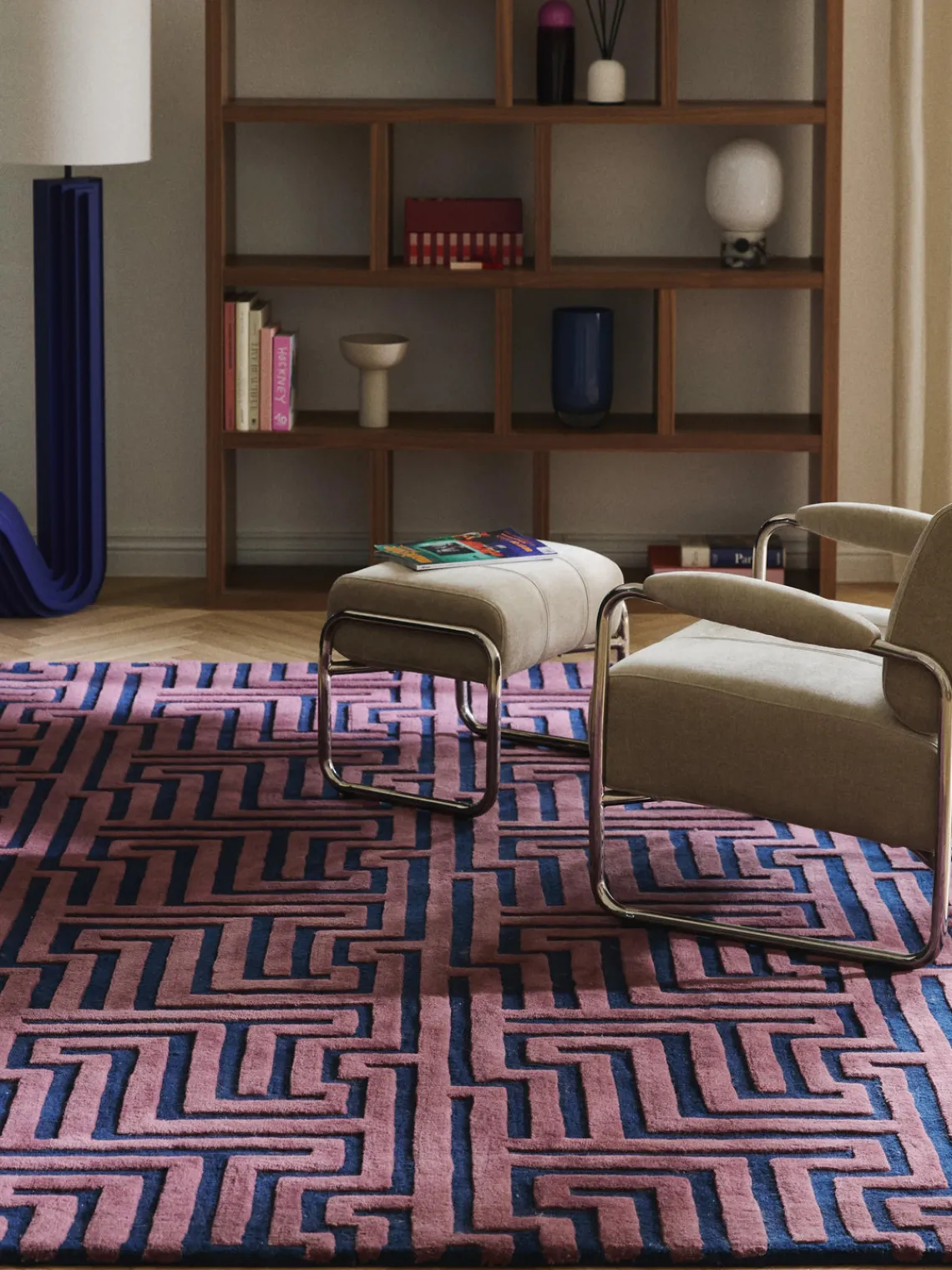 Rectangular|Alfombras Rectangulares>Westwing Collection Alfombra artesanal texturizada Monty Azul oscuro, lila