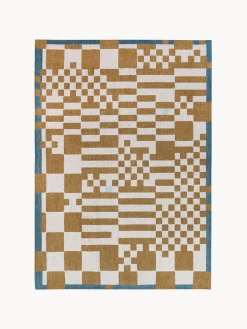 Rectangular|Alfombras Rectangulares>Louis de Poortere Alfombra con estampado gráfico Honey Ocre, Off White, azul