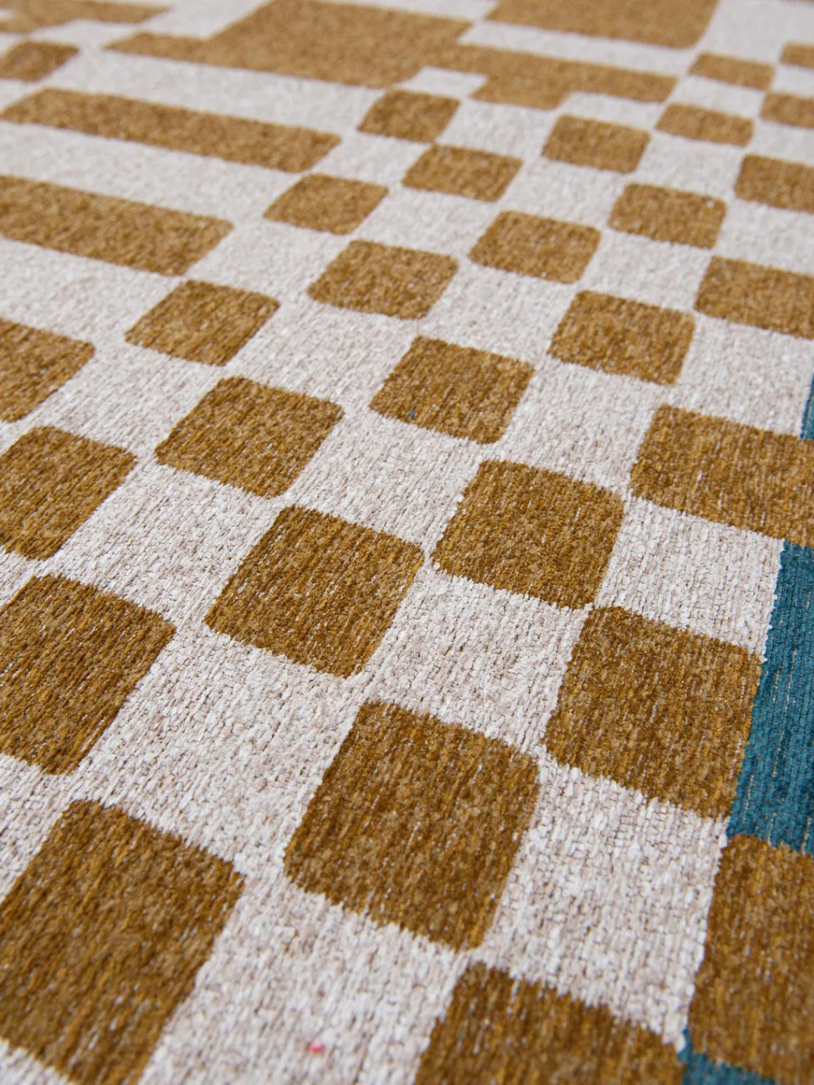 Rectangular|Alfombras Rectangulares>Louis de Poortere Alfombra con estampado gráfico Honey Ocre, Off White, azul