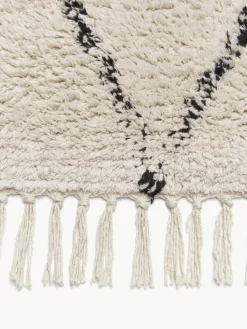 New Alfombra corredor artesanal de algodón con diseño de rombos y flecos Bina Alfombras De Pasillo|Alfombras De Pasillo