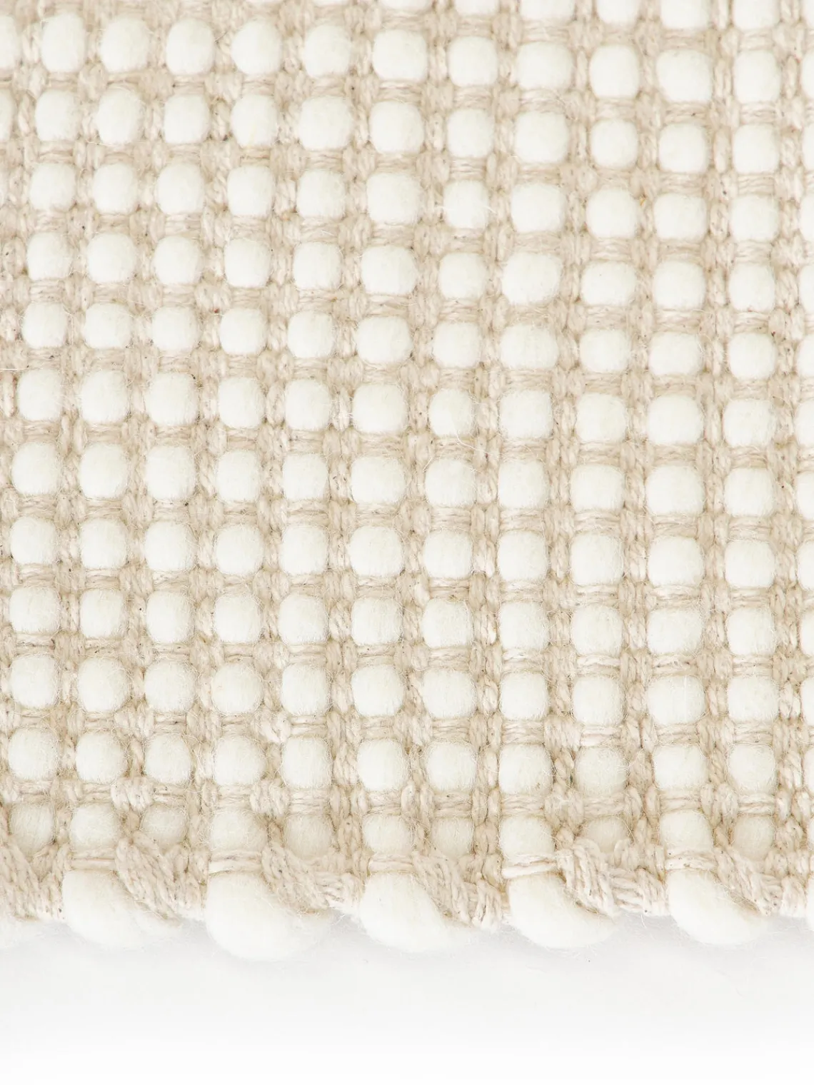 Alfombras De Pasillo|Alfombras De Pasillo>Westwing Collection Alfombra corredor artesanal de lana Amaro Beige, blanco crema