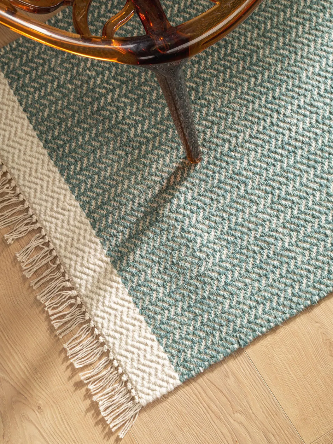 Alfombras De Pasillo|Alfombras De Pasillo>benuta Alfombra corredor artesanal de lana con flecos Kim Verde salvia, beige claro