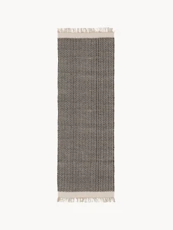 Best Alfombra corredor artesanal de lana con flecos Kim Alfombras De Pasillo|Alfombras De Pasillo