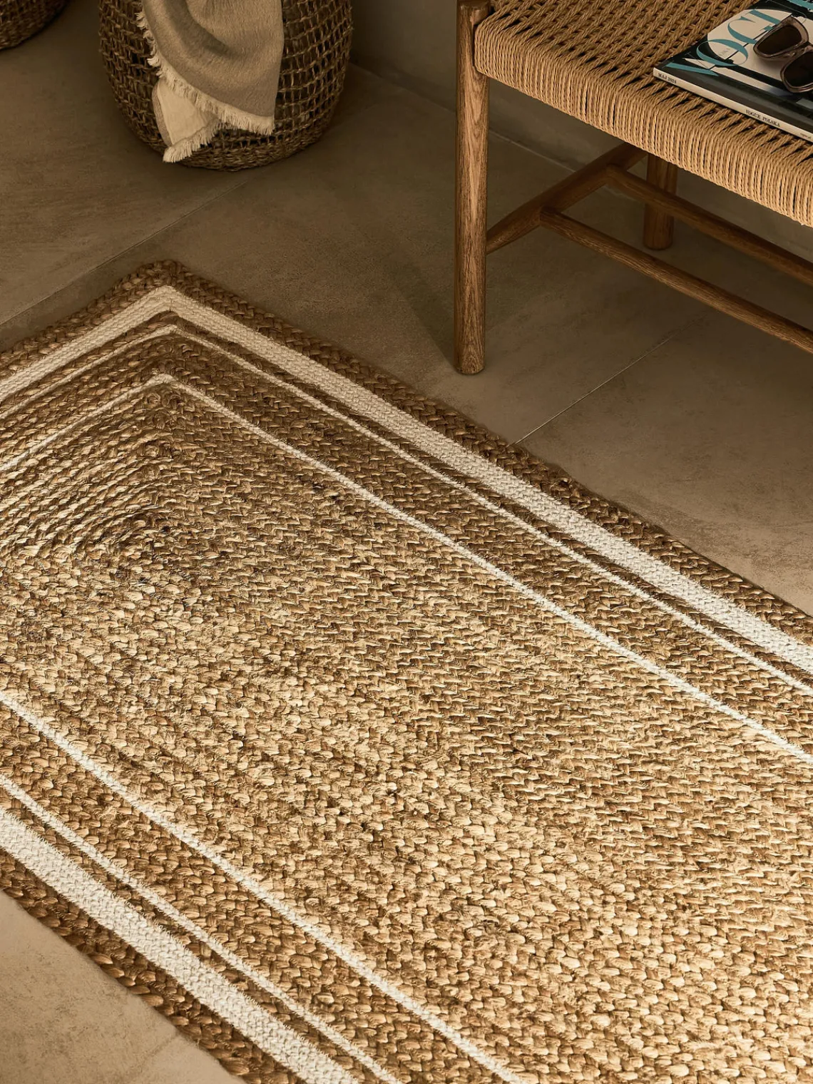 Alfombra corredor artesanal de yute Clover Alfombras De Pasillo|Alfombras De Pasillo