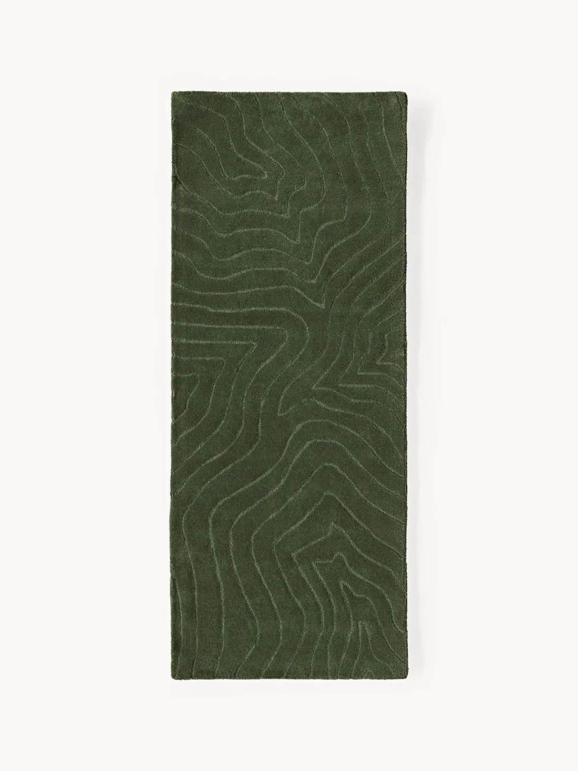 Alfombras De Pasillo|Alfombras De Pasillo>Westwing Collection Alfombra corredor artesanal de lana Aaron Verde oscuro