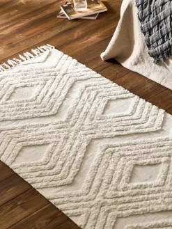 Hot Alfombra corredor artesanal de algodón texturizada Ziggy Alfombras De Pasillo|Alfombras De Pasillo