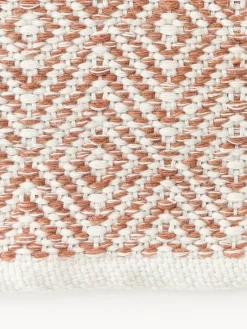 Alfombras De Exterior|Alfombras De Exterior>Westwing Collection Alfombra corredor artesanal para exterior con estampado vintage Rika Terracota, Off White