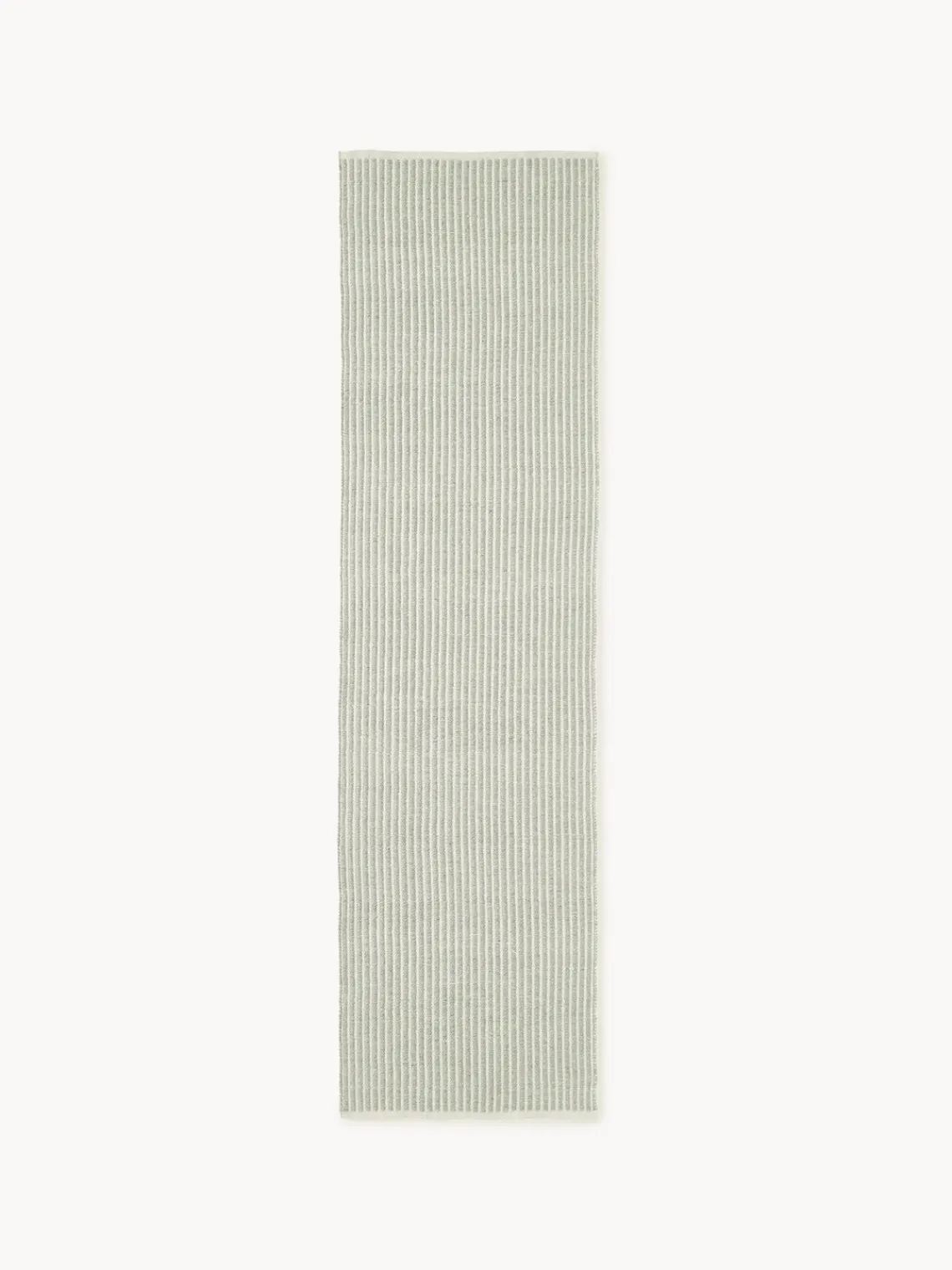 Alfombras De Exterior|Alfombras De Exterior>Westwing Collection Alfombra corredor artesanal para exterior a rayas Turner Verde salvia, blanco Off White