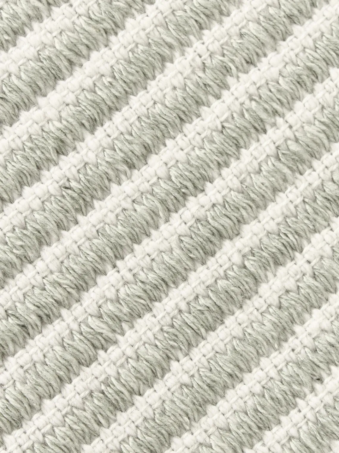 Alfombras De Exterior|Alfombras De Exterior>Westwing Collection Alfombra corredor artesanal para exterior a rayas Turner Verde salvia, blanco Off White