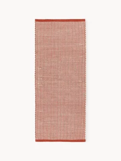 Alfombras De Pasillo|Alfombras De Pasillo>Westwing Collection Alfombra corredor artesanal de lana Amaro Terracota, blanco crema