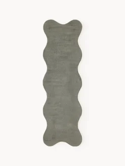 Alfombras De Pasillo|Alfombras De Pasillo>Westwing Collection Alfombra corredor artesanal Wavy Verde oscuro