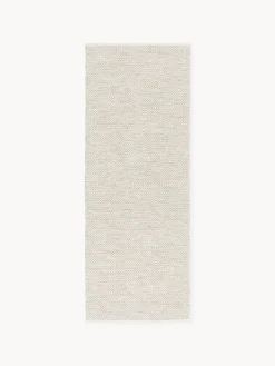 Alfombras De Exterior|Alfombras De Exterior>Westwing Collection Alfombra corredor artesanal exterior con estampado de rombos vintage Rika Beige, blanco Off White