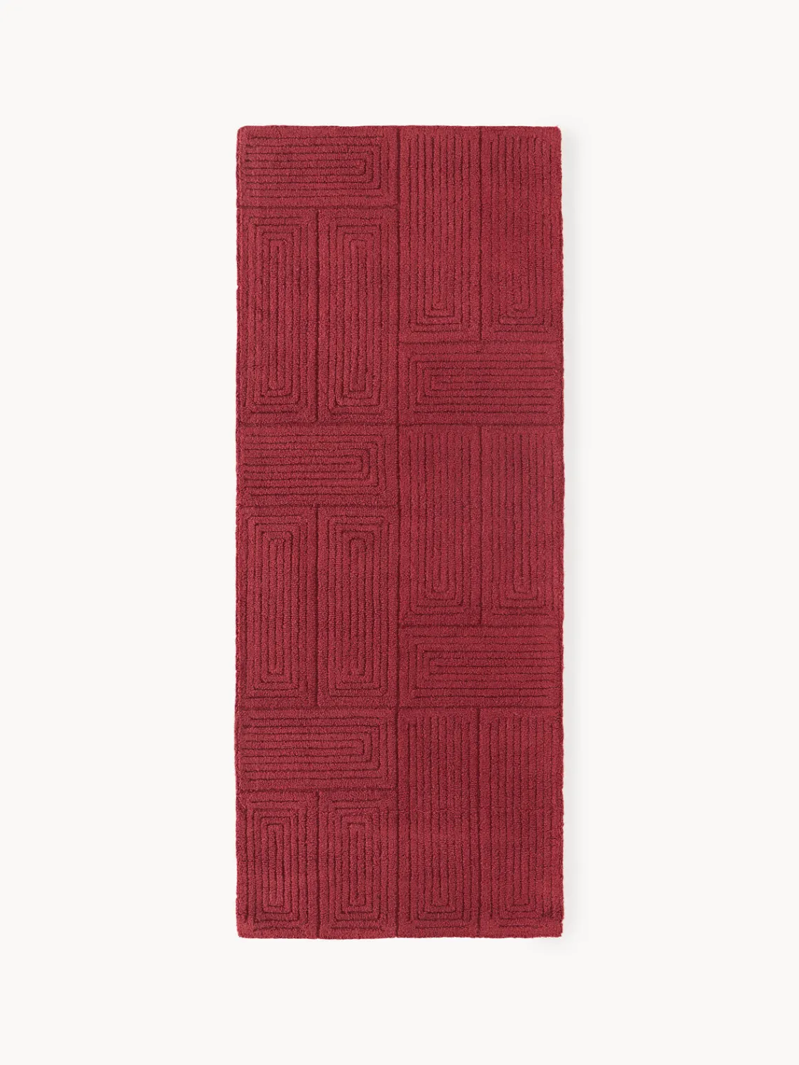 Alfombras De Pasillo|Alfombras De Pasillo>Westwing Collection Alfombra corredor artesanal de lana con estampado geométrico Alexia Rojo