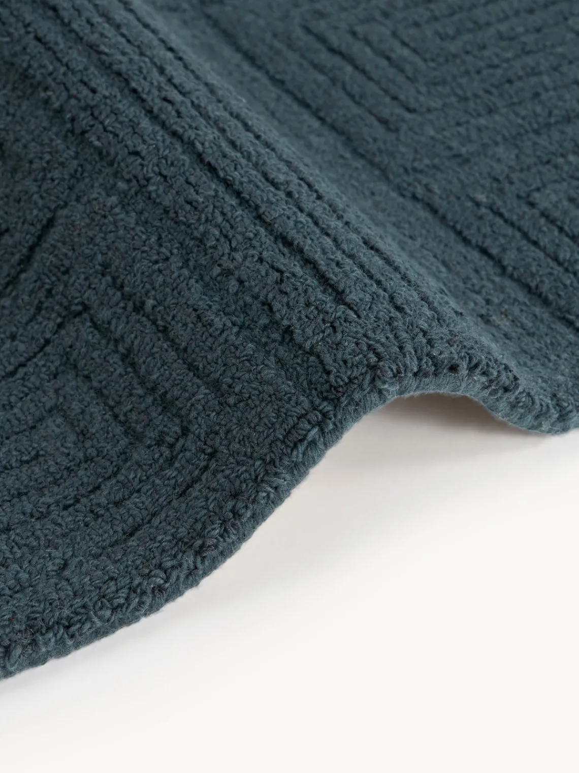 Alfombras De Pasillo|Alfombras De Pasillo>Westwing Collection Alfombra corredor artesanal de lana con estampado geométrico Alexia Azul petróleo