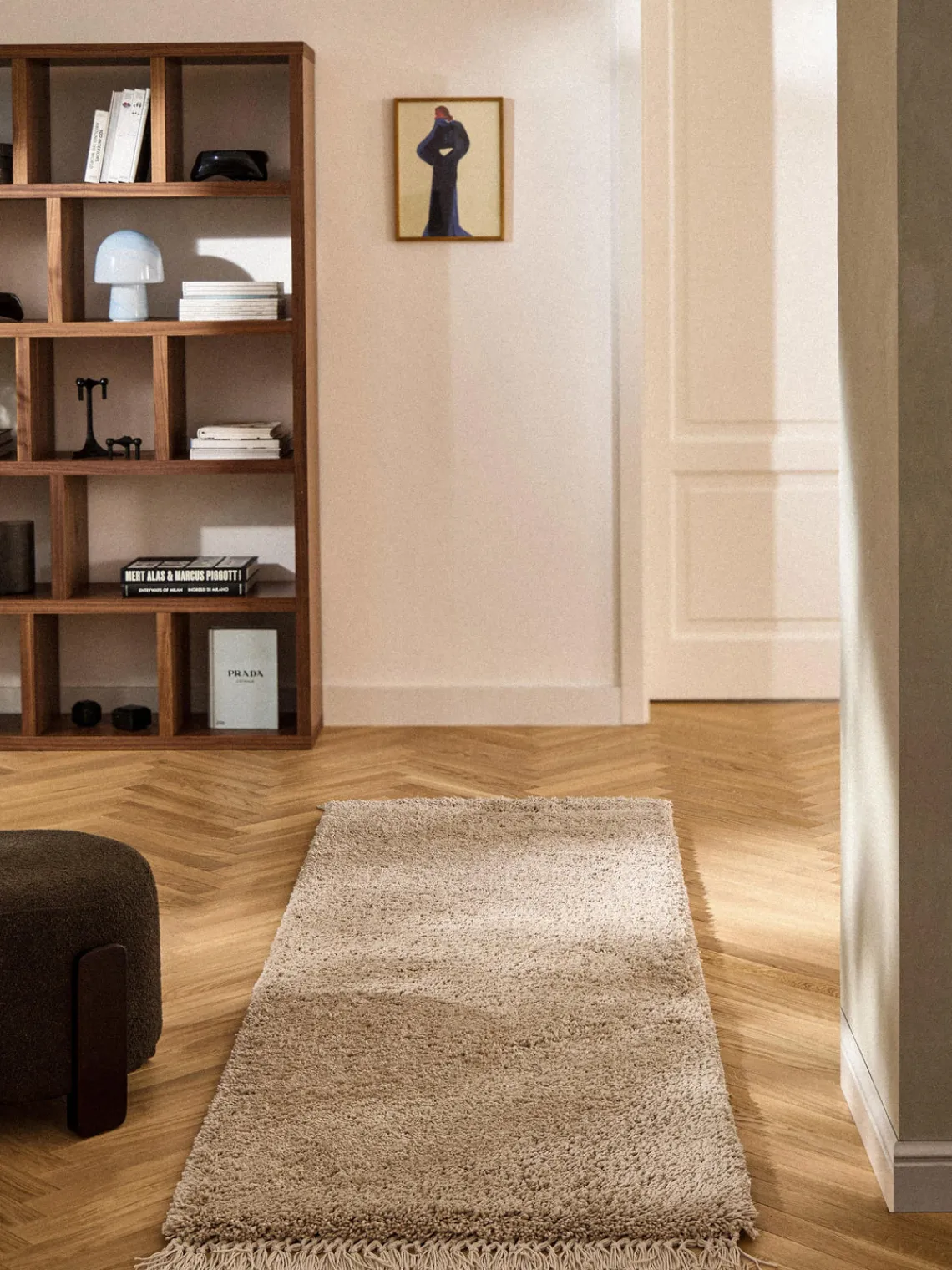 Alfombras De Pasillo|Alfombras De Pasillo>Westwing Collection Alfombra corredor de pelo largo con flecos Dreamy