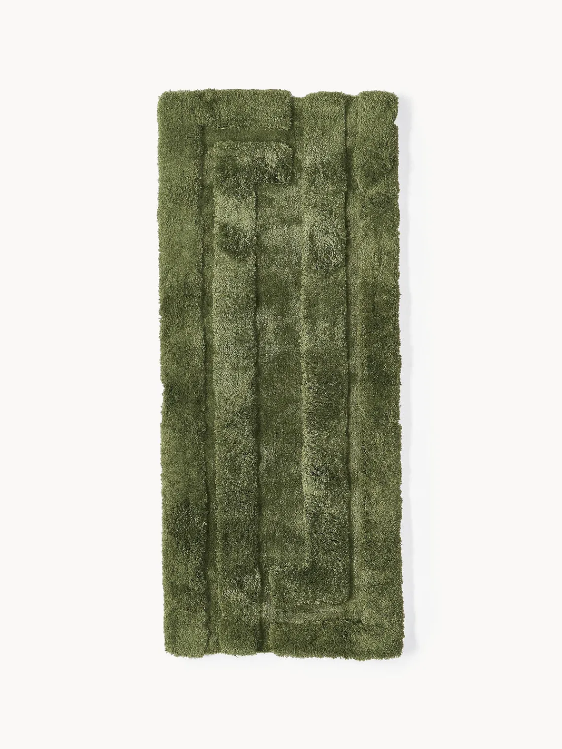 Alfombras De Pasillo|Alfombras De Pasillo>Westwing Collection Alfombra corredor de pelo largo texturizada Genève Verde oscuro