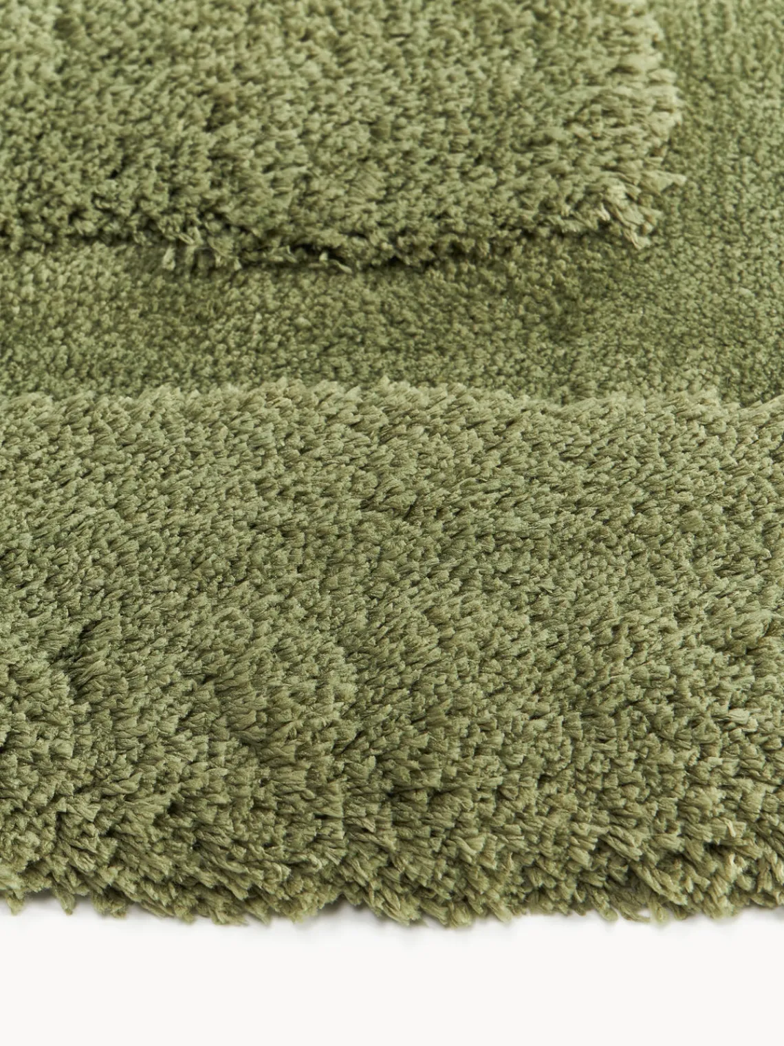 Alfombras De Pasillo|Alfombras De Pasillo>Westwing Collection Alfombra corredor de pelo largo texturizada Genève Verde oscuro