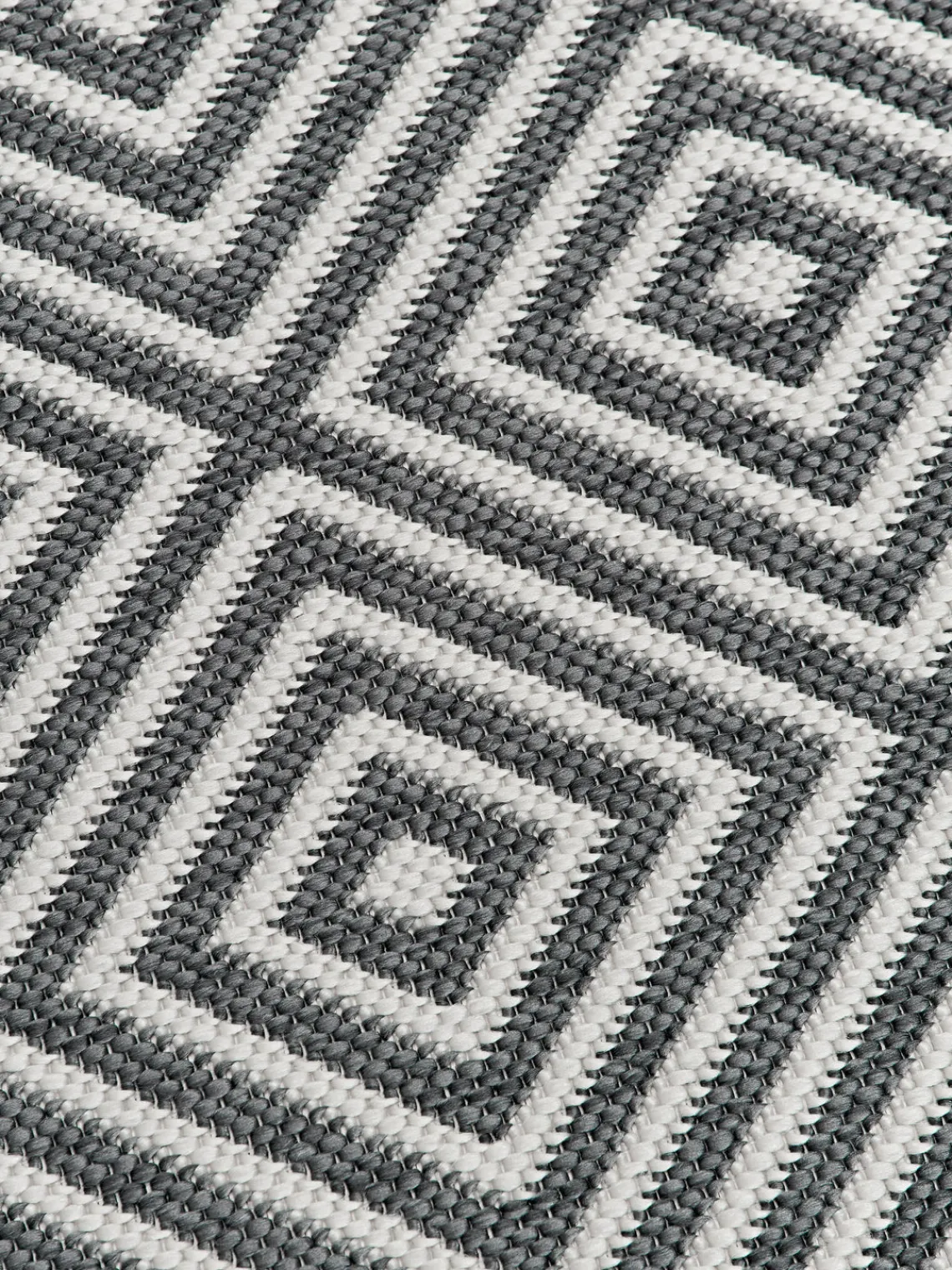Alfombras De Exterior|Alfombras De Exterior>Westwing Collection Alfombra corredor exterior reversible en rombos Reddy Gris oscuro, blanco Off White