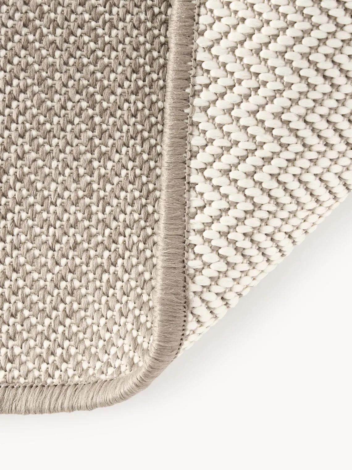 Alfombras De Exterior|Alfombras De Exterior>Westwing Collection Alfombra corredor exterior reversible en zigzag Cort Beige claro, blanco Off White