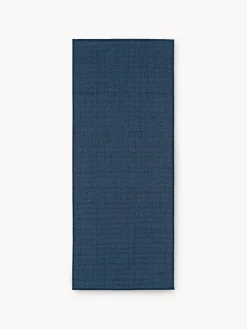 Alfombras De Exterior|Alfombras De Exterior>Westwing Collection Alfombra corredor reversible para interior/exterior Whitby Azul oscuro, blanco Off White