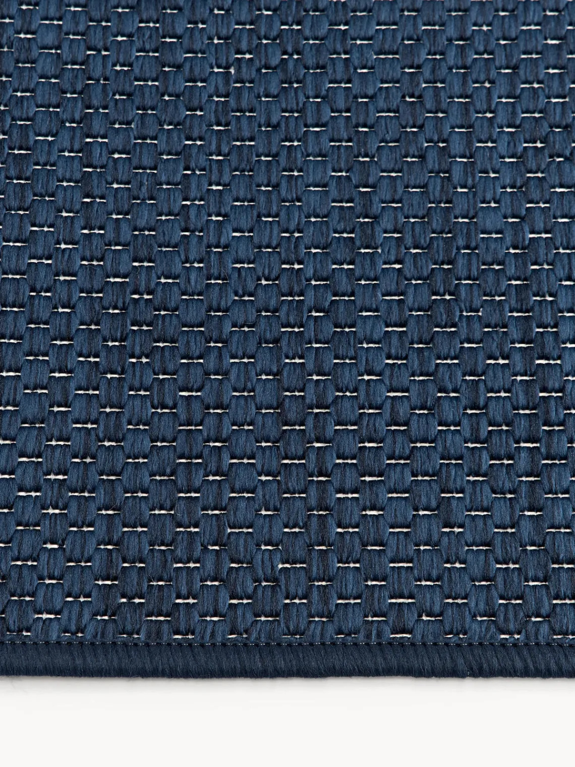 Alfombras De Exterior|Alfombras De Exterior>Westwing Collection Alfombra corredor reversible para interior/exterior Whitby Azul oscuro, blanco Off White