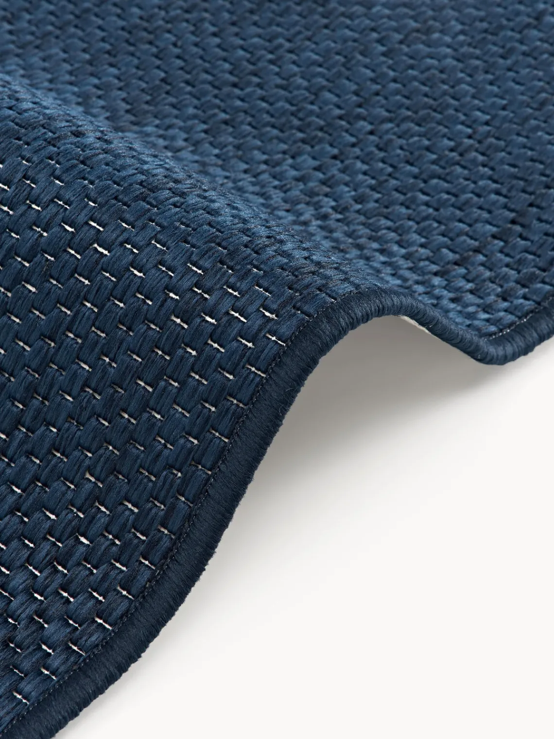 Alfombras De Exterior|Alfombras De Exterior>Westwing Collection Alfombra corredor reversible para interior/exterior Whitby Azul oscuro, blanco Off White